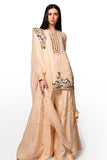 Embroidered Yellow Linen Kurta - Kavvach 