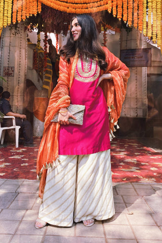 Kurta, Palazzo & Dupatta Set - Kavvach 