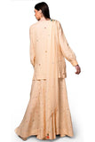 Embroidered Yellow Linen Kurta - Kavvach 
