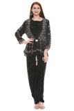 Drape Dress with Embellished Jacket - Kavvach 
