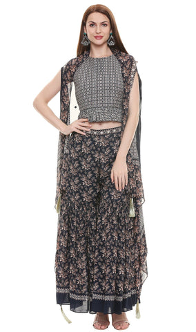 Printed Palazzo Set - Kavvach 