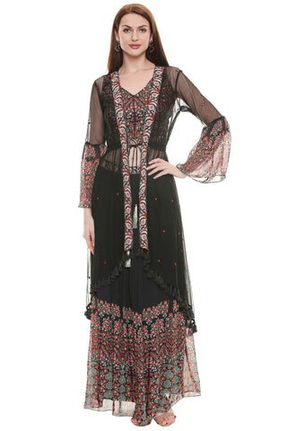 Printed Crop Top & Skirt Set - Kavvach 