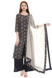 Printed Kurta and Palazzo Set with Sequence Dupatta - Kavvach 