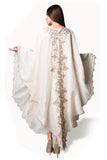 Linen Embroidered Scallop Cape - Kavvach 