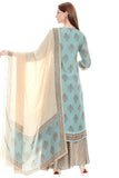 Chiffon Printed Kurta and Palazzo Set - Kavvach 