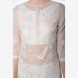 Swan Motif Round Hem Tunic - Kavvach 