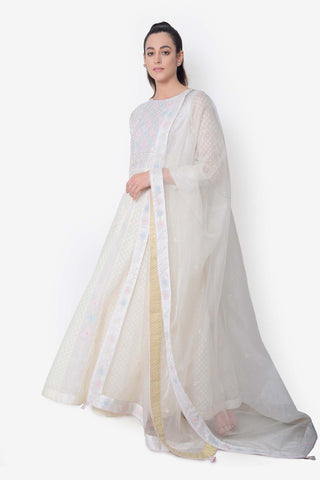 Swan Motif Anarkali - Kavvach 