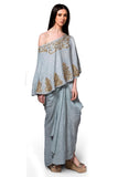 Embroidered Cape with Dhoti Skirt - Kavvach 