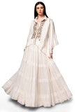 Ivory Silk Linen Top with Skirt - Kavvach 