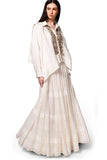 Ivory Silk Linen Top with Skirt - Kavvach 