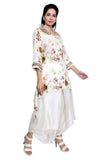 High Low Kurta with Drape Dhoti Pant Set - Kavvach 