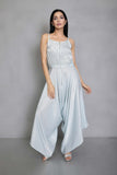 Embellished bias drape jumpsuit - Kavvach 