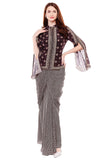 Printed Dhoti Draped Skirt with Jacket Set - Kavvach 