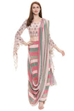 Net Saree with Tikki and Tassels - Kavvach 