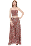 Maroon Printed Cape Set - Kavvach 