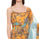 Mustard Yellow Long Dress With Dupatta - Kavvach 