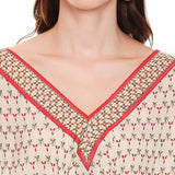 Maroon Printed Top With Pants - Kavvach 