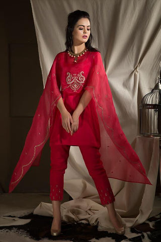 Short Suit with Cape dupatta - Kavvach 