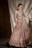 Embroidered lehenga with blouse and dupatta - Kavvach 