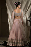Embroidered lehenga with blouse and dupatta - Kavvach 
