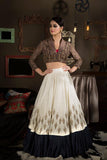 Brown and Ivory lehenga set - Kavvach 
