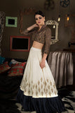 Brown and Ivory lehenga set - Kavvach 