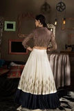 Brown and Ivory lehenga set - Kavvach 