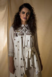 Embroidered side knot kurta with pencil pants - Kavvach 