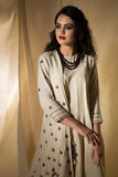 Ivory Draped Kurta with Pants - Kavvach 