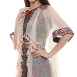 Black Crop Top & Printed Skirt - Kavvach 