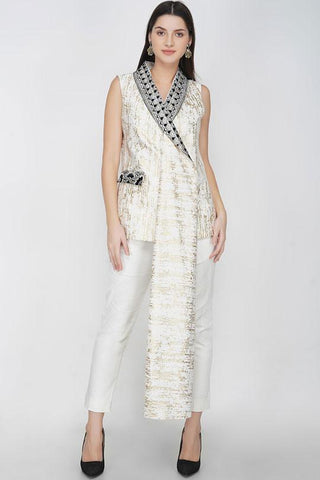 Cut Sleeves Blazer Set - Kavvach 