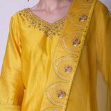 V-Neck Embellished Kurta Set
