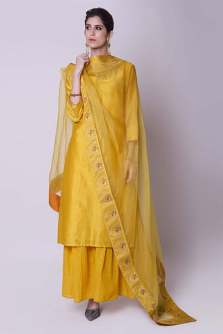 V-Neck Embellished Kurta Set