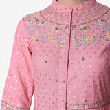 Assymetrical Anarkali With 3d Embroidery - Kavvach 