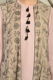 Beige Embroidered Jacket Set - Kavvach 