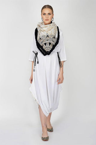 Dhoti Jumpsuit With Scarf - Kavvach 