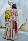 Champagne gold lehenga - Kavvach 