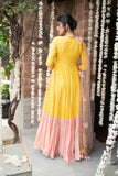 Yellow Chanderi Anarkali - Kavvach 