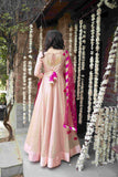 Pink Chanderi Anarkali - Kavvach 