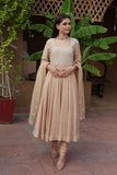 Hand-woven Beige Pure Muga Silk Suit Set - Kavvach 