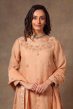 Peach Silk Organza Suit-set - Kavvach 