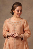 Peach Pure Silk Organza Suit-set - Kavvach 