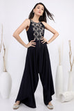 Twill embellished jumpsuit