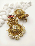 Red Jaal Work Earrings by Yuvaan Jewels - Kavvach 