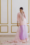 Embroidered Lavender Gharara Set - Kavvach 
