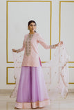 Embroidered Lavender Gharara Set - Kavvach 