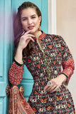 Black Multi Color Patola Anarkali Suit - Kavvach 