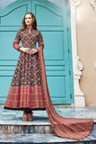 Black Multi Color Patola Anarkali Suit - Kavvach 