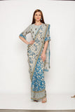 Ruffle Bottom Printed Saree - Kavvach 