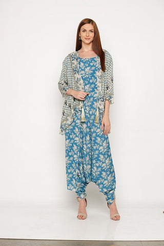 Printed Jumpsuit and Jacket Set - Kavvach 
